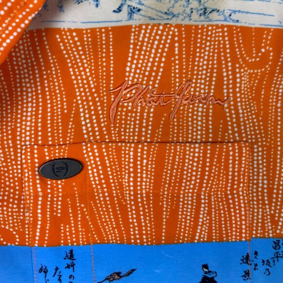 Vintage 90s Y2K Phat Farm Hawaiian Shirt Men's Large Japan Japanese Samurai Rap - Picture 4 of 10